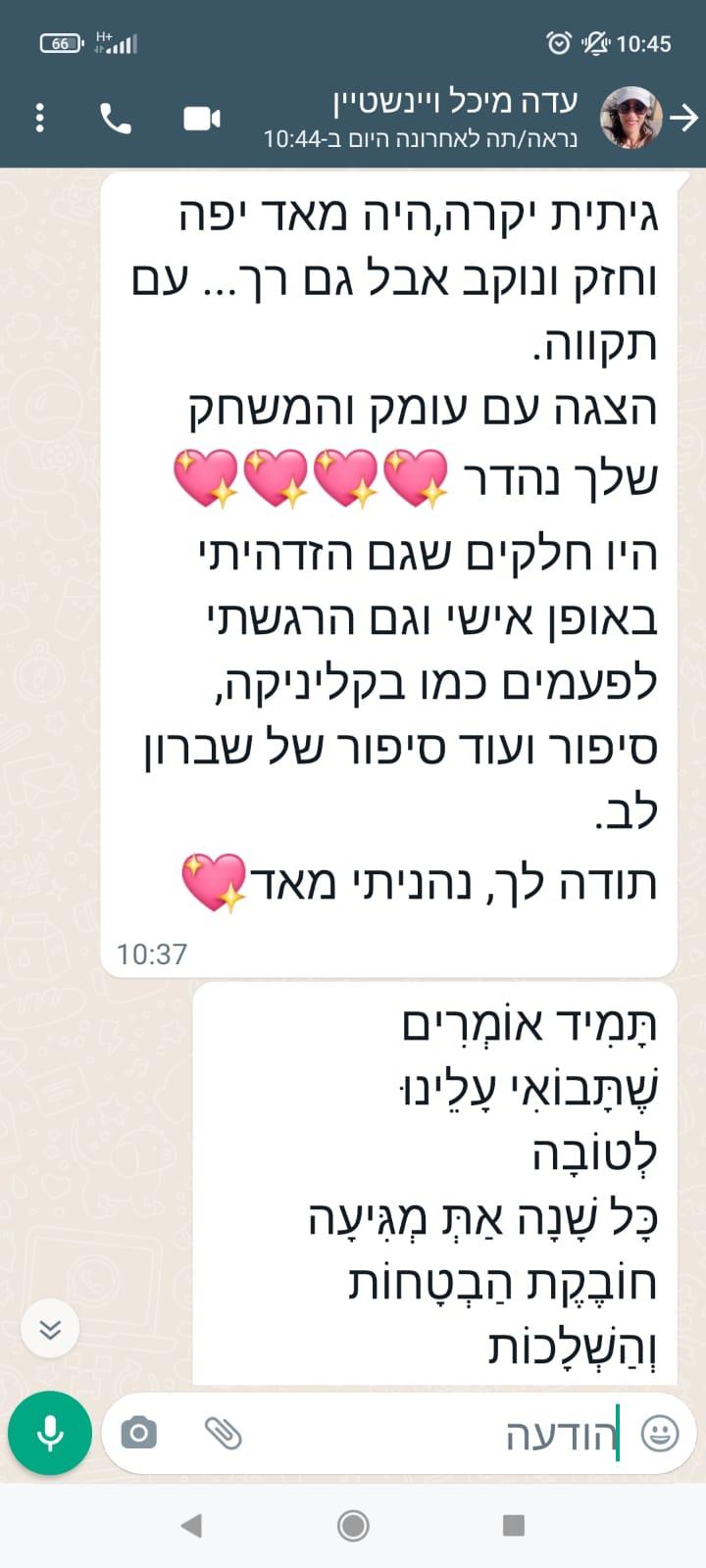 המלצות על ההצגה - ד"ר עדה מיכל ויינשטיין