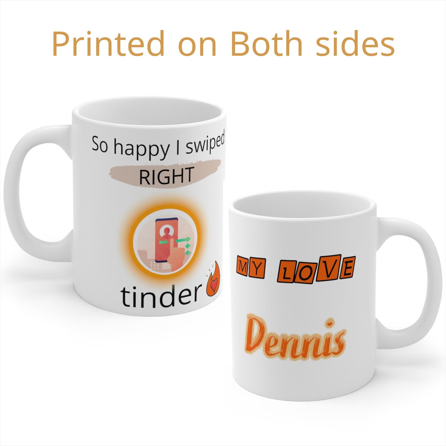 ספל טינדר - ספל מעוצב Tinder - הכרויות - ספלים מעוצבים - אפליקציית הכרויות - מתנה לזוג - ספל מעוצב