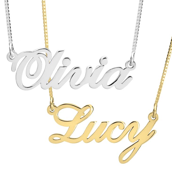 שרשרת שם - שרשרת עם שם - שרשרת שם קלאסית - תכשיטי שמות - שרשראות שם - אצעדה תכשיטים