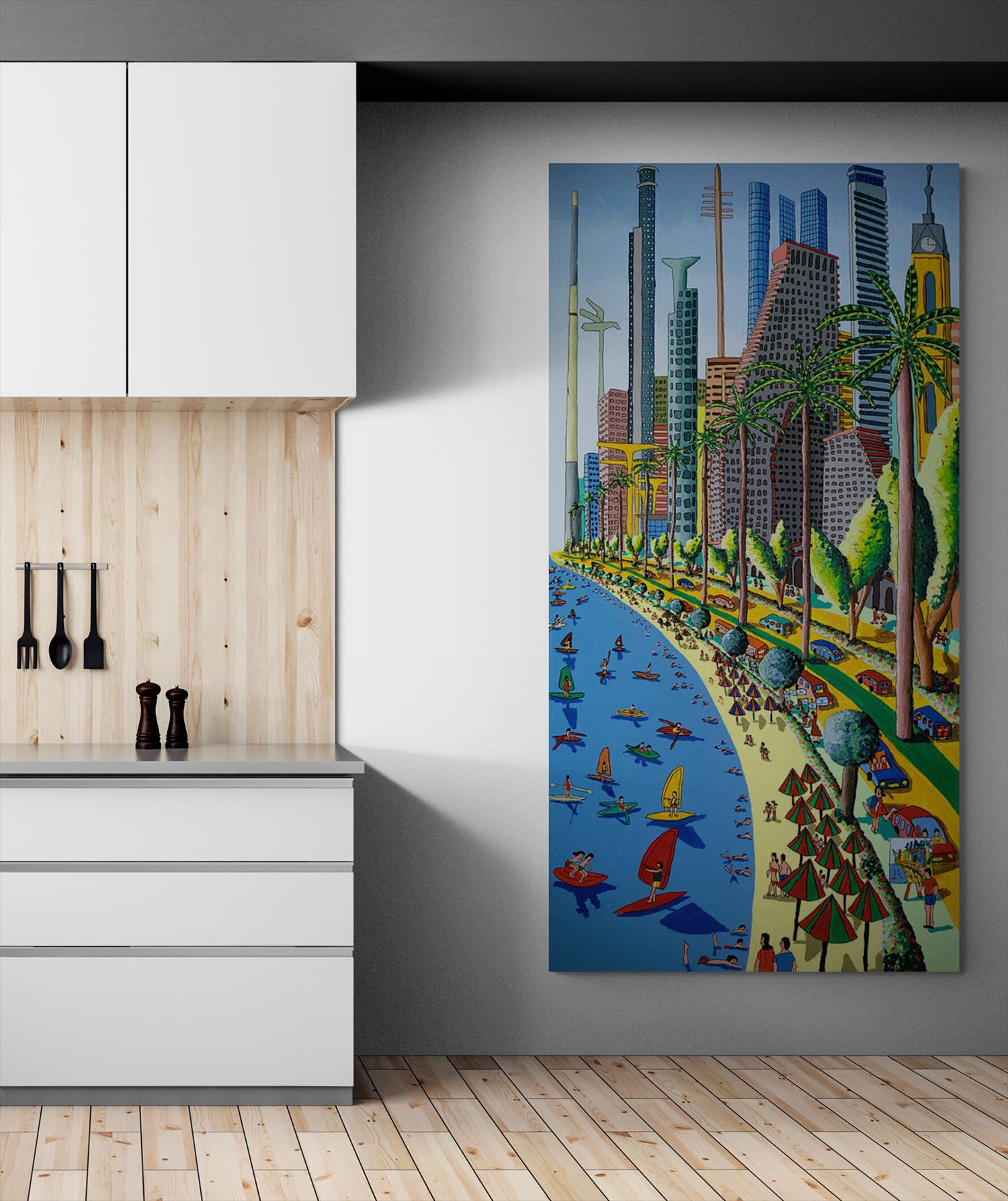 colorful artworks paintings israelischer naiver Maler Raphael Perez israelisch Künstler Gemälde