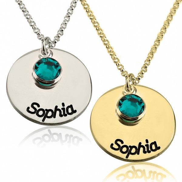 Etsada - Etsy Shop - Name Jewelry - Name Necklace - Personalized Circle Necklace