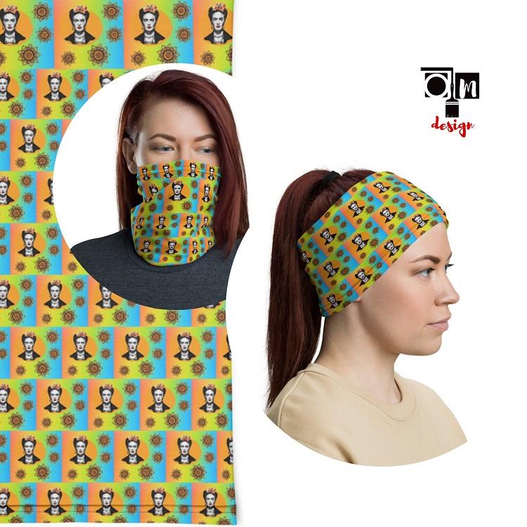 Frida Kahlo Bandana - פרידה קאלו - הדפסה על מוצרים - בנדנה מעוצבת - מסכת פנים מעוצבת - מסכה מעוצבת