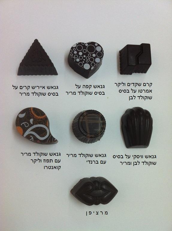 טעמים של הפרלינים בשוקולד מריר