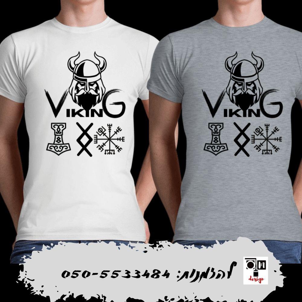 חולצת ויקינג לגברים גבר צווארון עגול - VIKING - חולצות ויקינגים - חולצת ויקינג לגבר