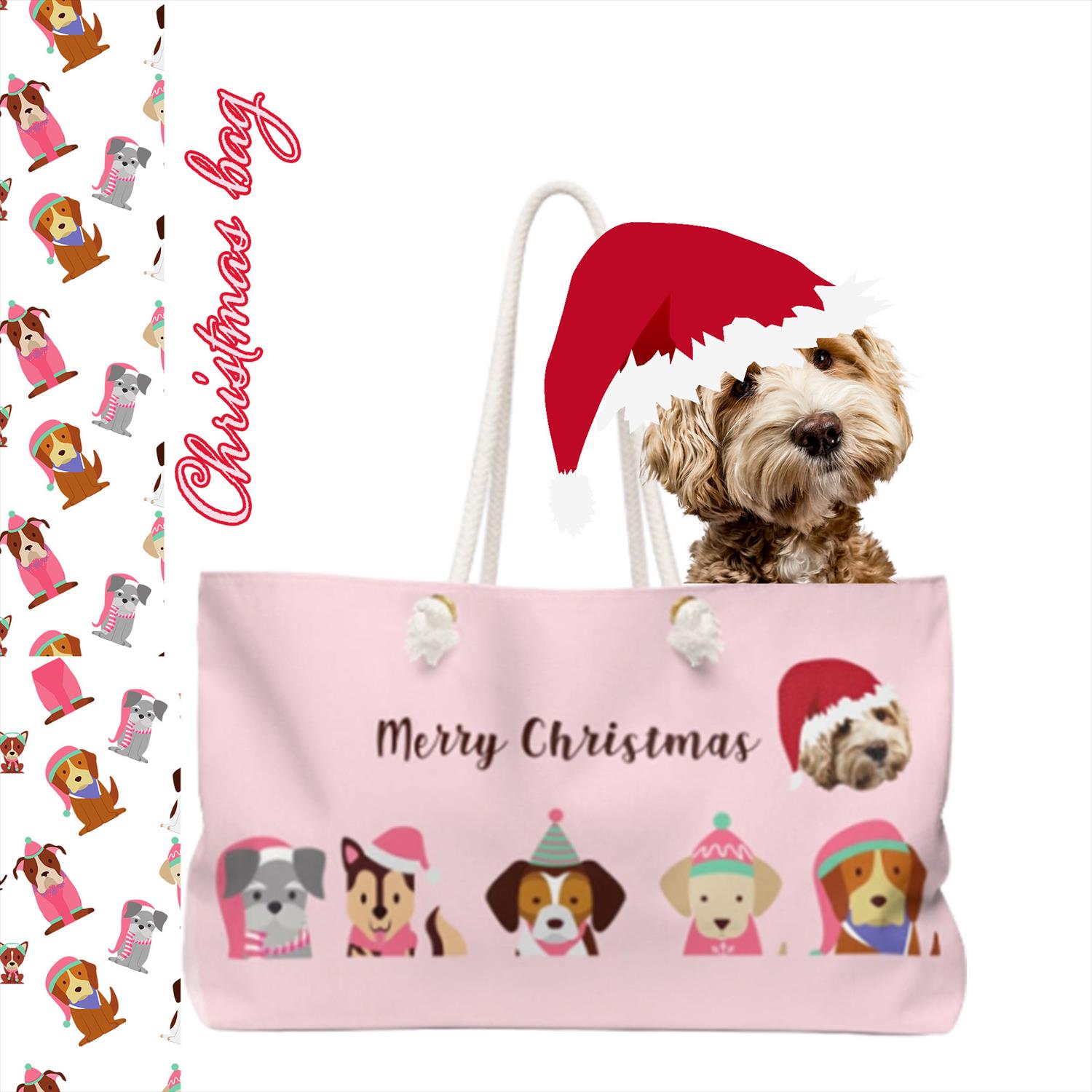 Custom Dog Face Weekender Bag, Christmas bag, Bag with Your Dog Face, Weekender Bag, Weekender Bags,