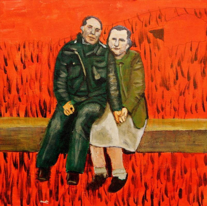 1946 in sweden after lberation acrylic on canvas w20xh20cm