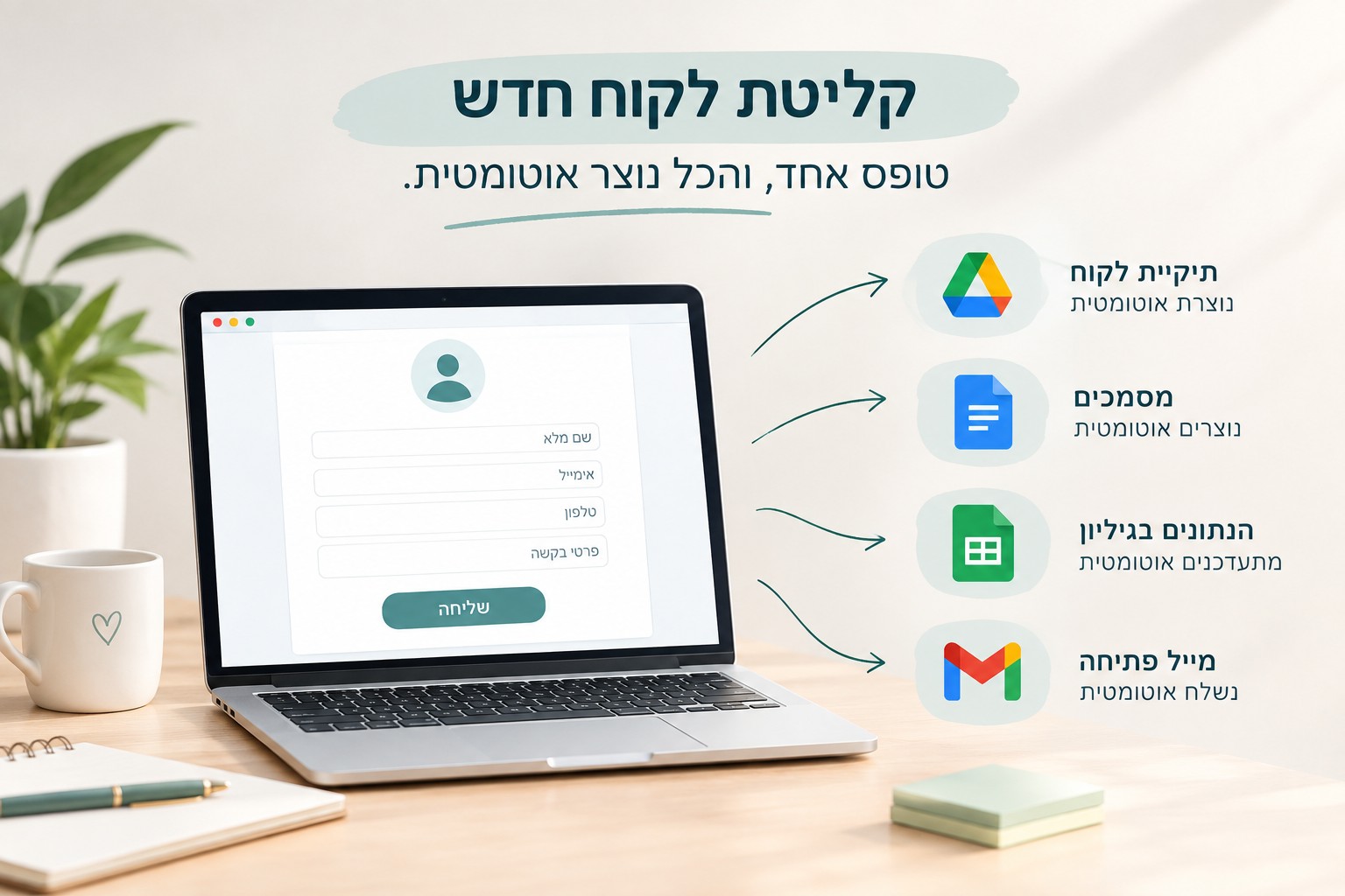 תהליך קליטת לקוח אוטומטי