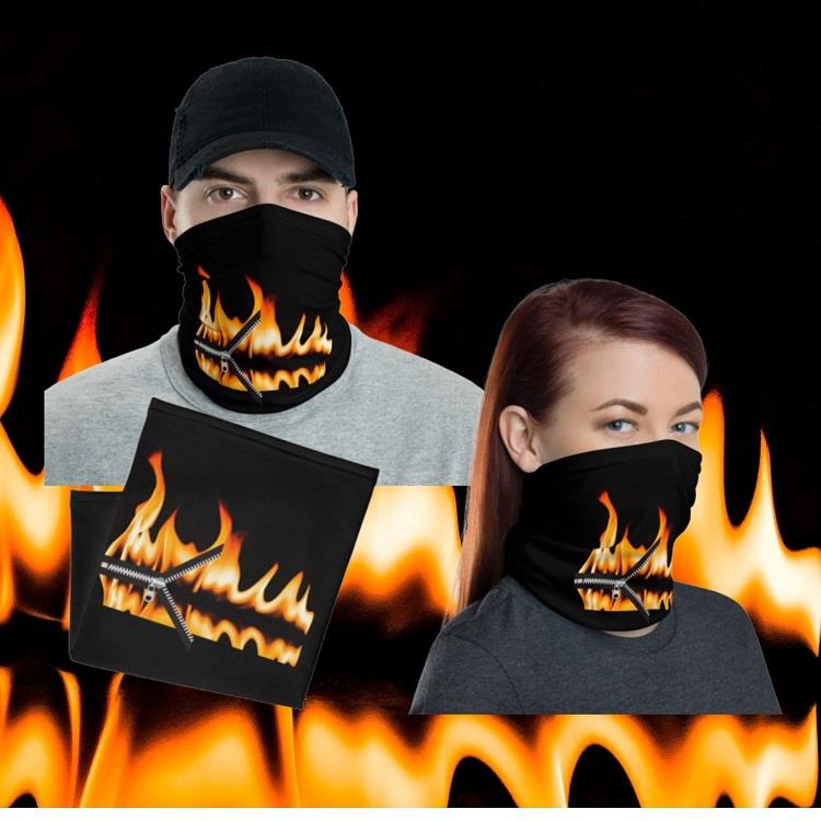 Fire Neck gaiter - מסכת פנים מעוצבת - בנדנדה אופנתית - חם צוואר מעוצב - מוצרים עם הדפסה - עיצוב