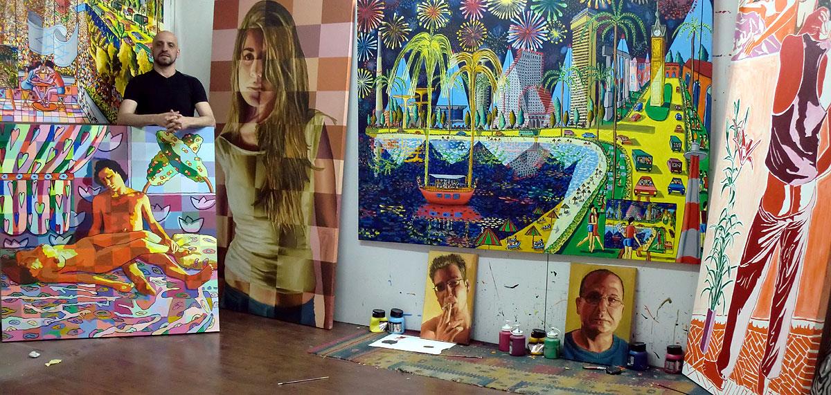 Images innovantes peintures naïves peintre israélien peinture Raphael Perez israël artiste