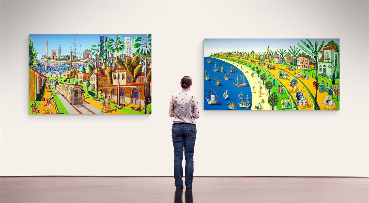 art exhibition china israelischer naiver Maler Raphael Perez israelisch Künstler tel aviv Gemälde