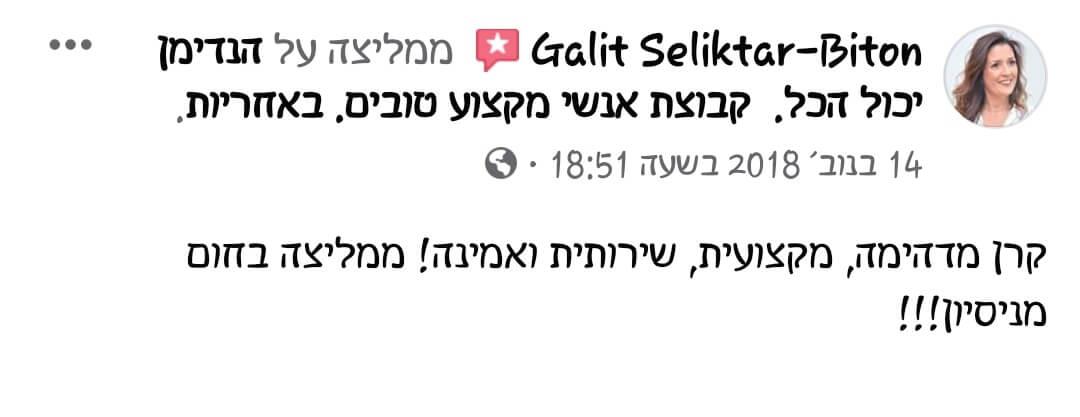 חוות דעת על קרן שפע, מנהלת הנדימן יכול הכל