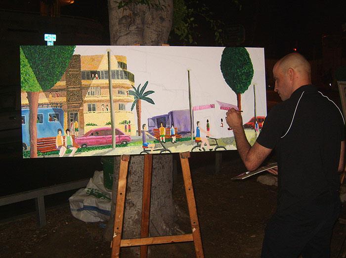 De belles œuvres d'art peintures naïves peintre israélien peinture murale Raphael Perez israël arts
