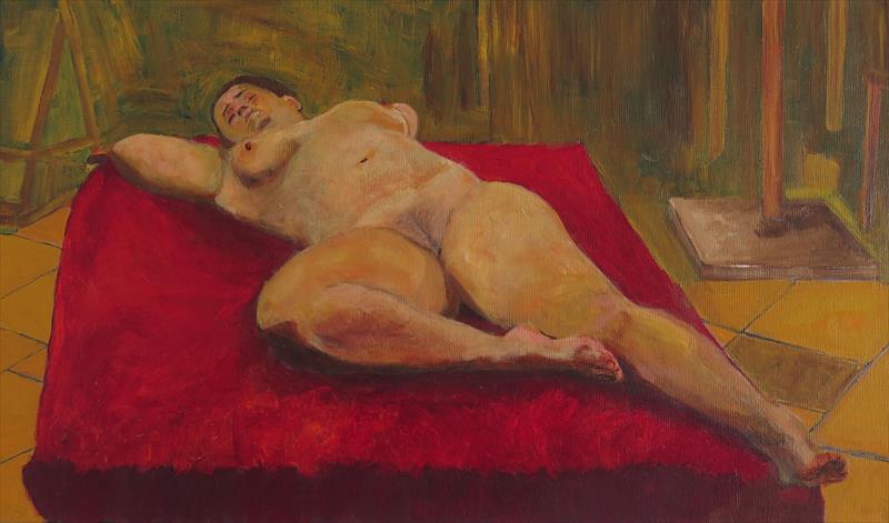 In the nude Acrylic on canvas w50cmxh30cm 8-2-2016