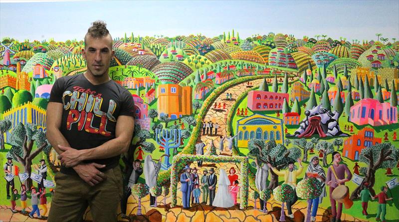 חתונה יהודית יהודים מתפללים אמנות יהודית ציורי העיר ירושלים raphael perez peintre israélien artiste