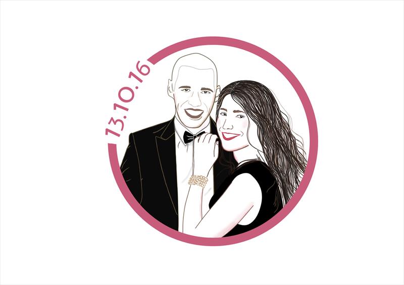 איור זוג מתחתנים