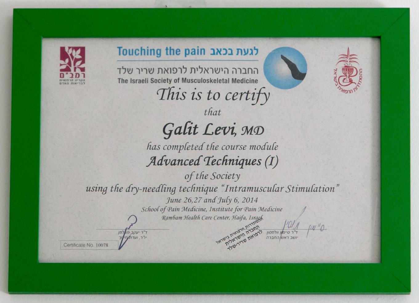 תעודת דיקור