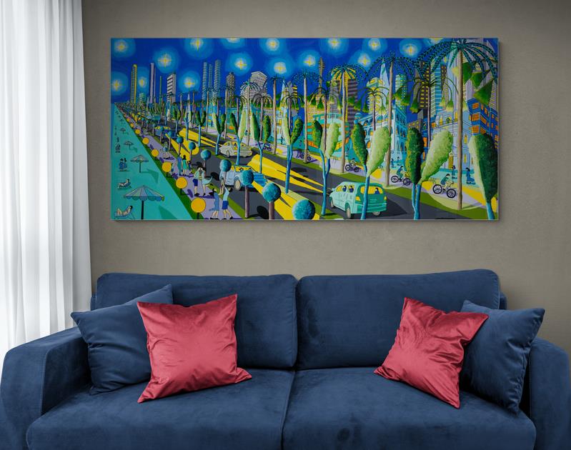 Ausstellungen Kunstwerke israelischer naiver Maler Raphael Perez israelisch Künstler tel aviv Gemäld