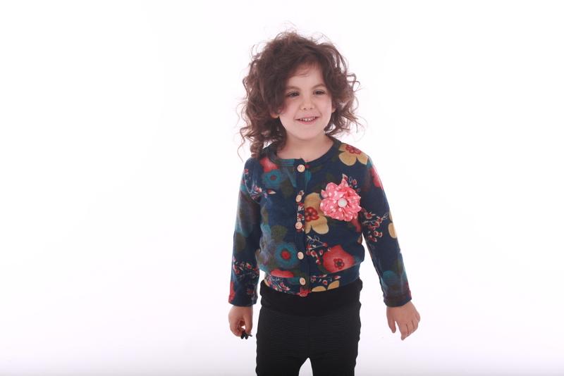 קרדיגן פרחוני כחול