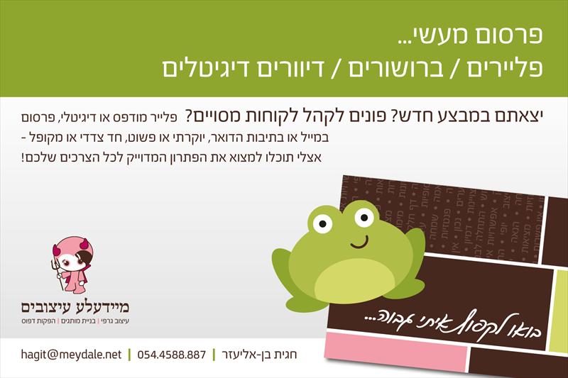 פליירים / ברושורים / דיוור במייל / פוסטרים