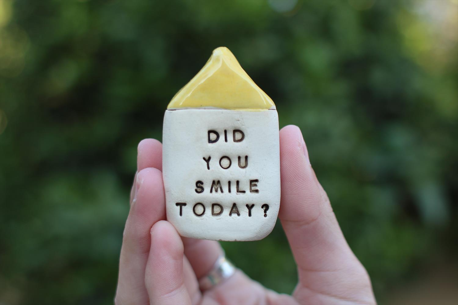 בית מיניאטורי מקרמיקה - ?DID YOU SMILE TODAY