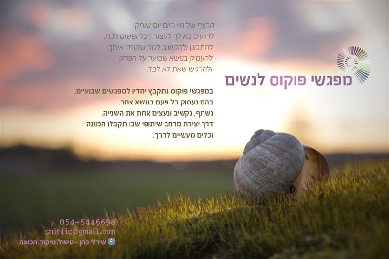 מפגשי פוקוס לנשים