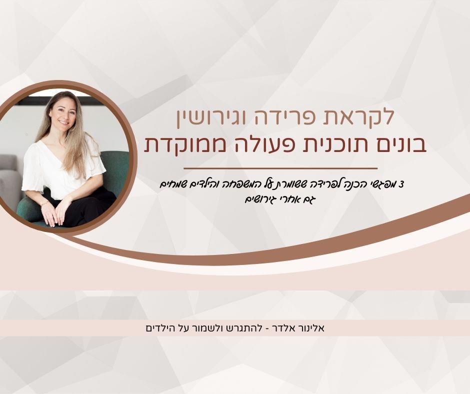 הכנה לקראת פרידה וגירושין - אלינור אלדר