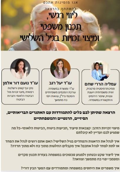 הרצאות לקהילות,דיור מוגן,קיבוצים