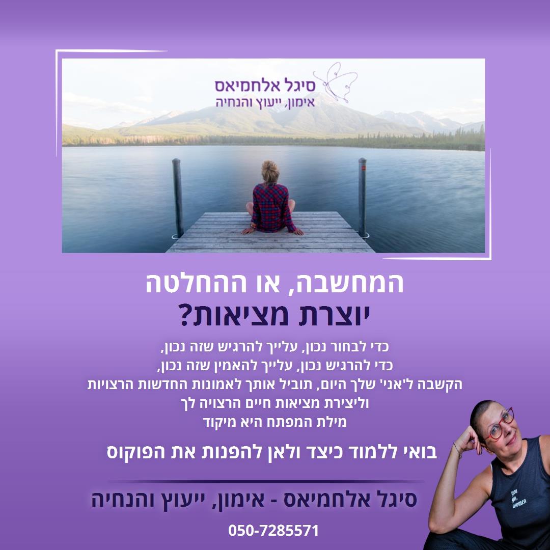 פגישה ייעוץ ממוקדת לבהירות וקבלת החלטה-בזום