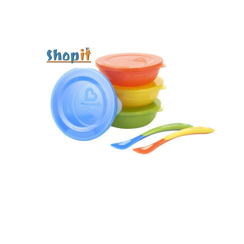 סט 4 קערות כוללות 4 מכסים   2 כפיות מנצ'קן