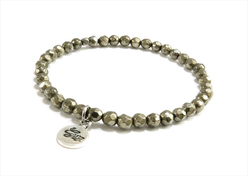 צמיד אבני פיוריט ( pyrite ) אלסטי