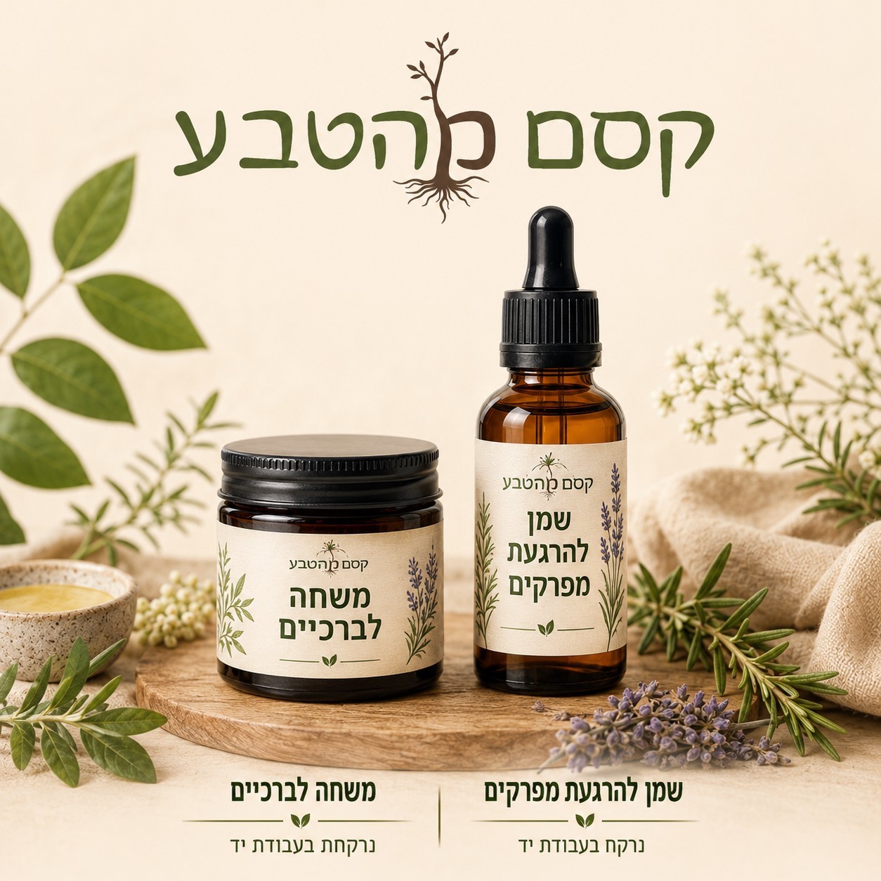 משחה לכאבי ברכיים ושמן להרגעת מפרקים- רוקחות טבעית