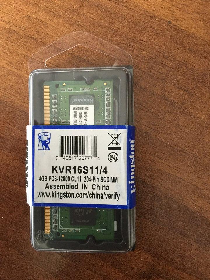 KINGSTON KVR16S11/4 DDR3 4GB RAM 1600 MHZ