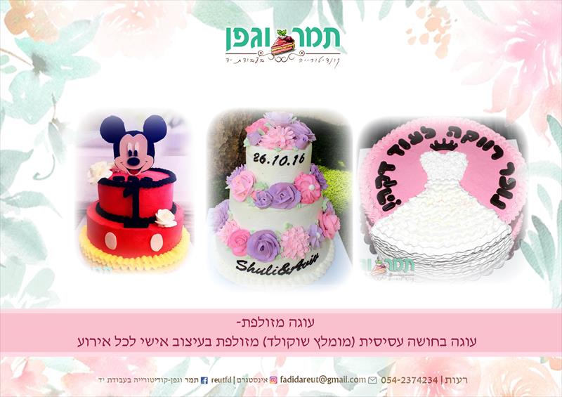 עוגה מעוצבת מזולפת
