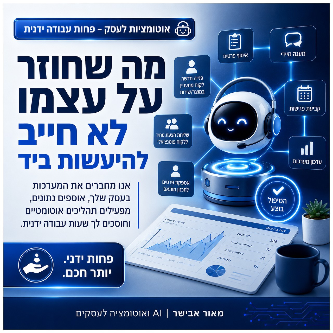 אוטומציות לעסק – פחות עבודה ידנית