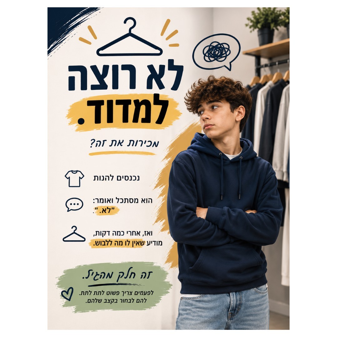 ליווי נערים לבחירת ביגוד במודיעין