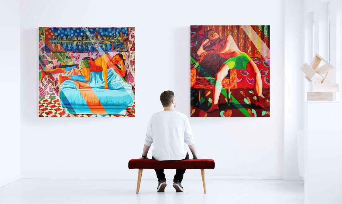 gay man painting men paintings אמנות גאה גלריה תערוכה לאמנות קווירית וירטואלית