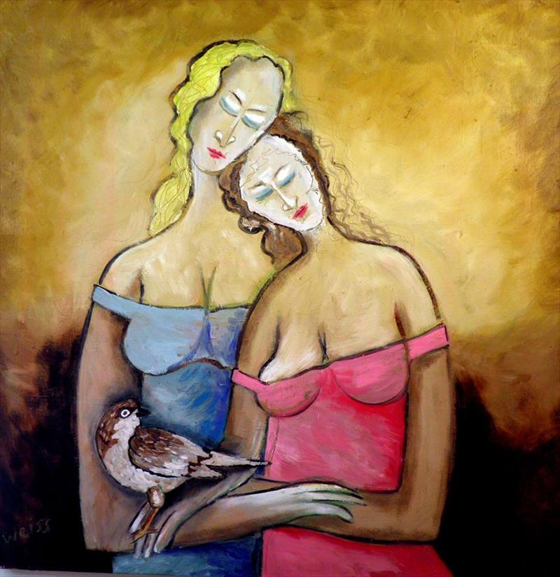 יחיאל וייס ציור שמן על בד Yechiel Weiss oil painting on canvas