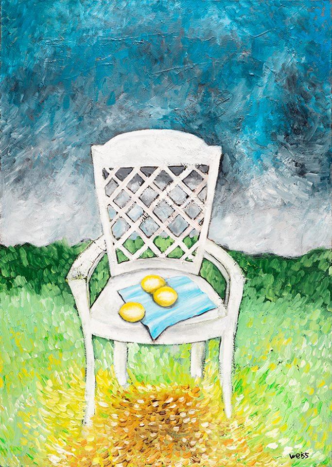 יחיאל וייס ציור שמן על בד Yechiel Weiss oil painting on canvas