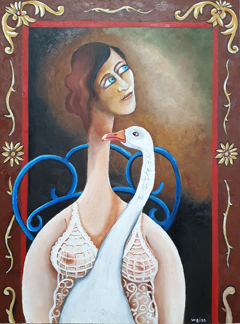 יחיאל וייס צייר נערה בחלון Yechiel Weiss painted a girl in the window