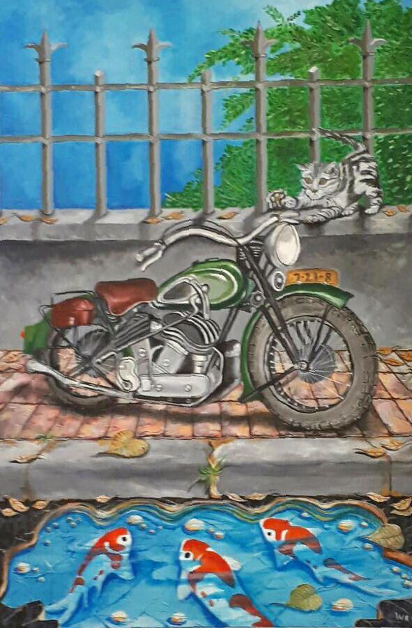 יחיאל וייס אופנוע ברוטשילד Yehiel Weiss motorcycle on Rothschild