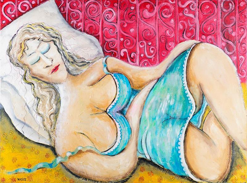יחיאל וייס ציור שמן על בד Yechiel Weiss oil painting on canvas