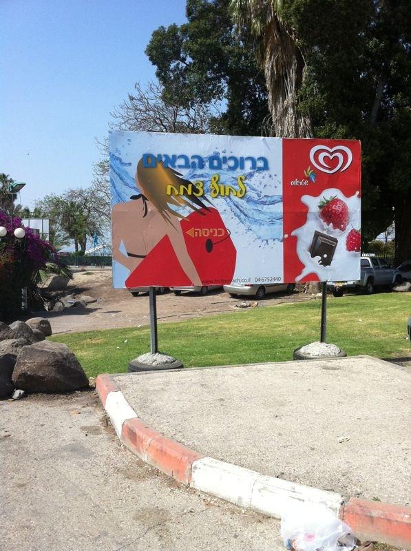 שלט חוצות לחוף צמח
