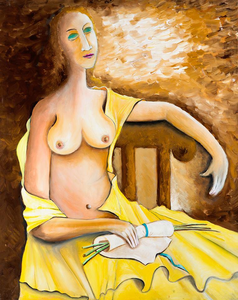יחיאל וייס ציור שמן על בד Yechiel Weiss oil painting on canvas