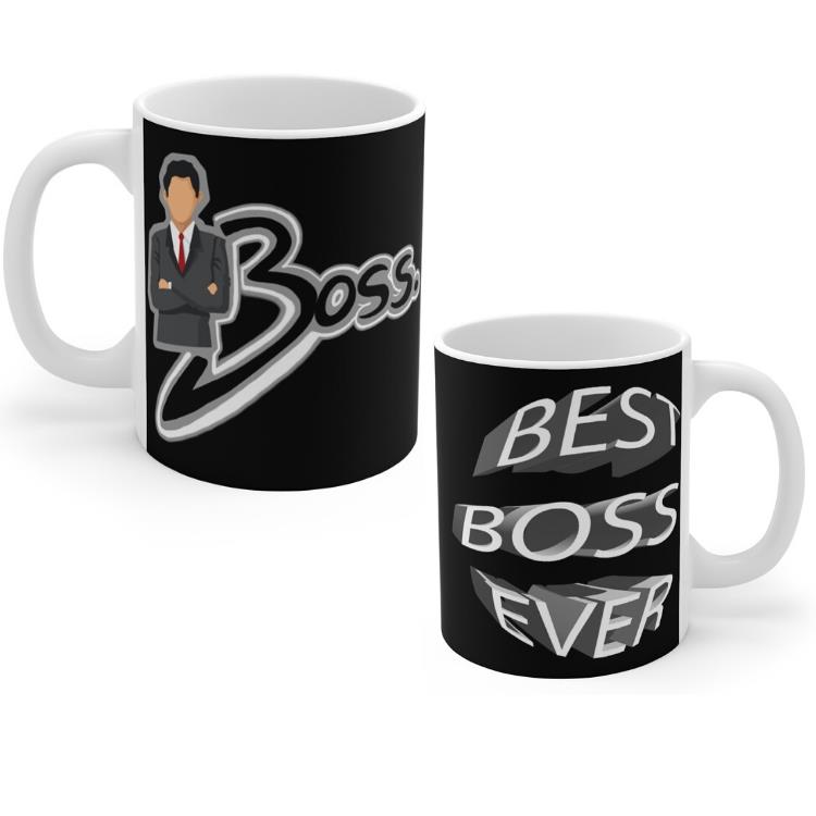 ספל מתנה לבוס - BEST BOSS EVER - ספל מעוצב - הדפסה על ספל - הדפסה על ספלים - מתנה לבוס