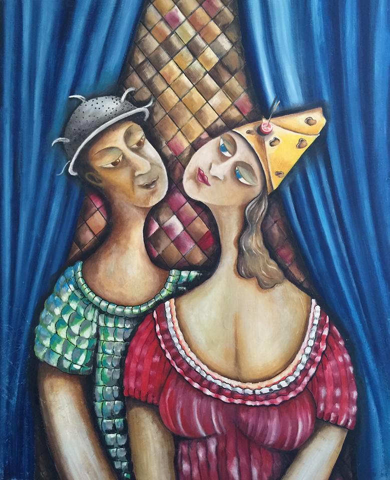 יחיאל וייס ציור שמן על בד Yechiel Weiss oil painting on canvas