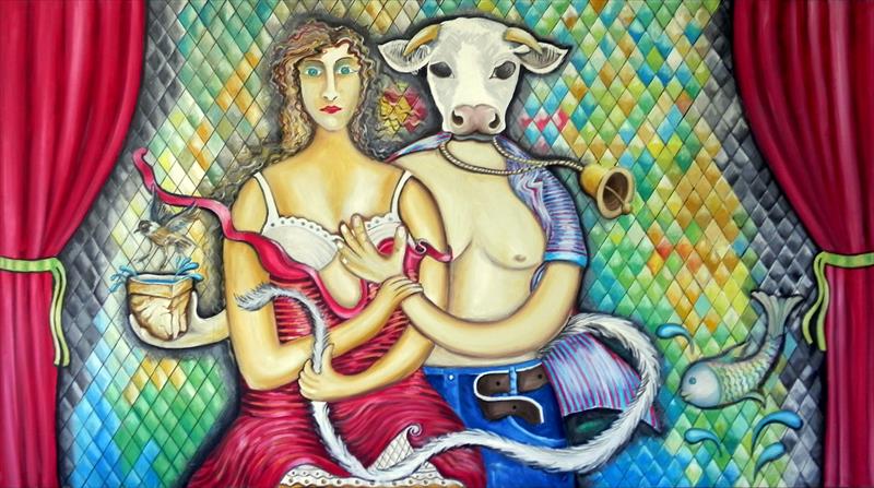 יחיאל וייס ציור שמן על בד Yechiel Weiss oil painting on canvas