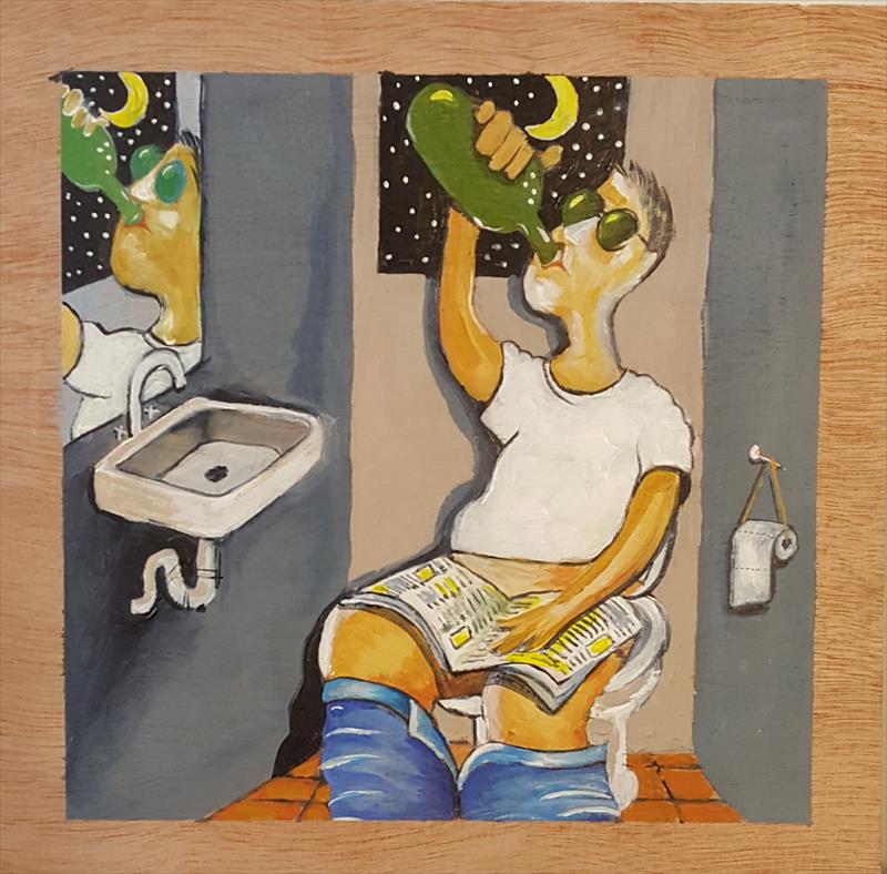 יחיאל וייס צייר בשירותים Yehiel Weiss painted in the bathroom