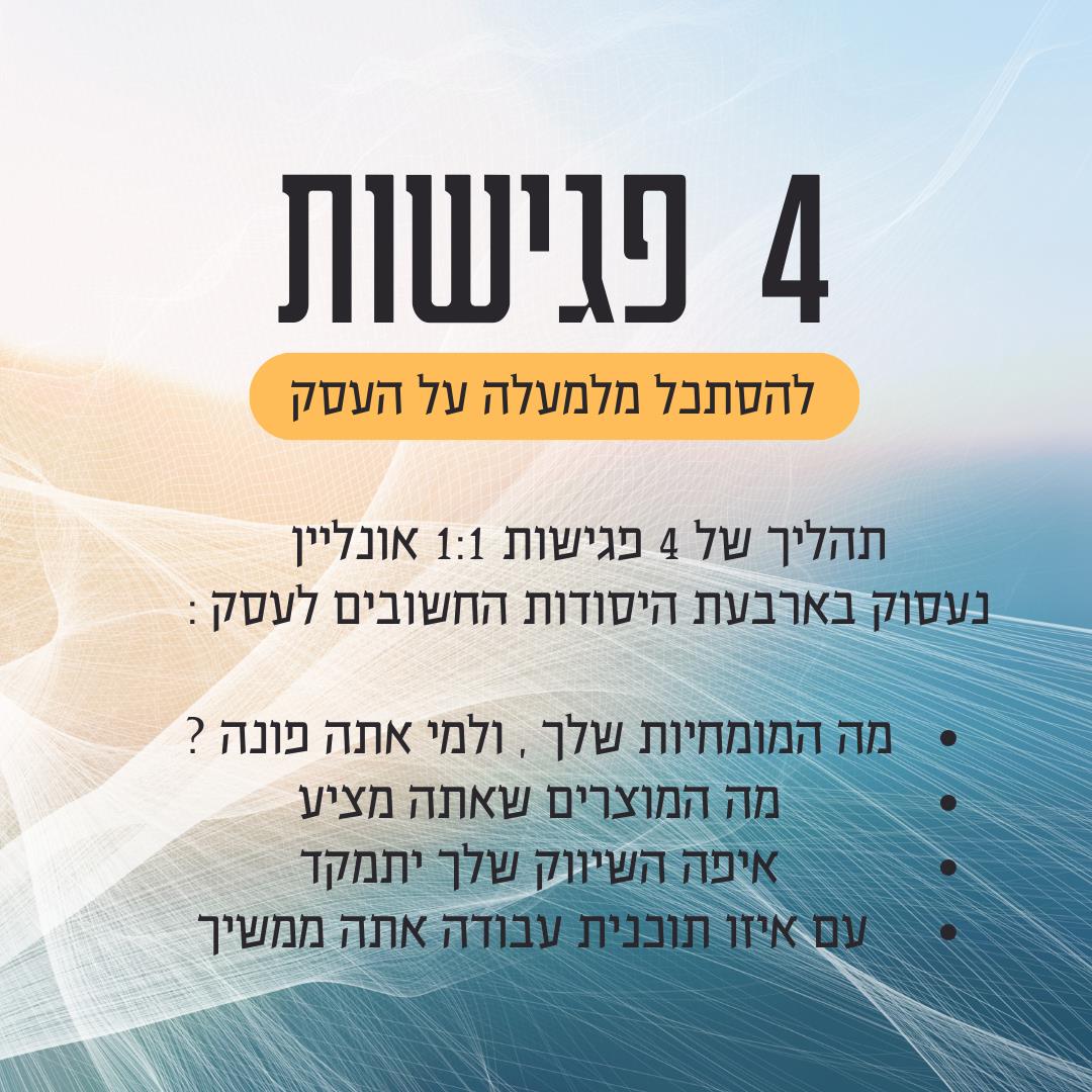 ליווי מקוצר - 4 פגישות
